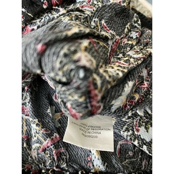 Kendall + Kylie Blouse Size M Long Bell Sleeves Floral Tie Front Crop Top Womens - Picture 5 of 6